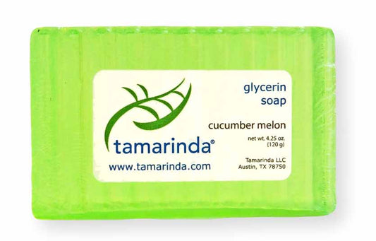 Tamarinda glycerin soap in fresh fruity cucumber melon.  4.25 oz.
