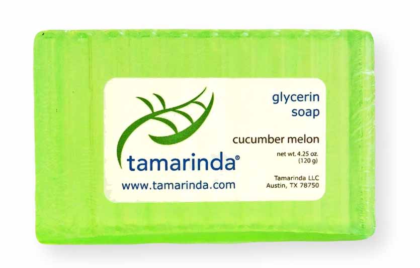 Tamarinda glycerin soap in fresh fruity cucumber melon.  4.25 oz.