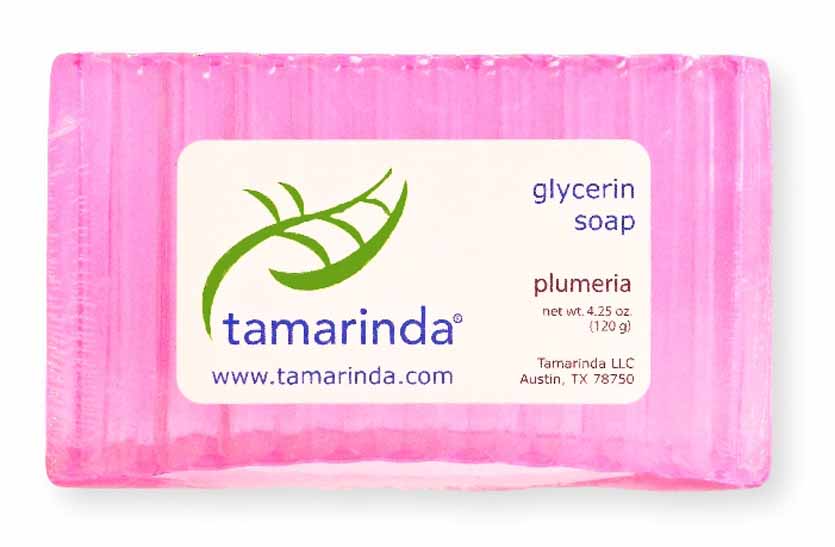 Tamarinda glycerin soap in plumeria.  4.25 oz.