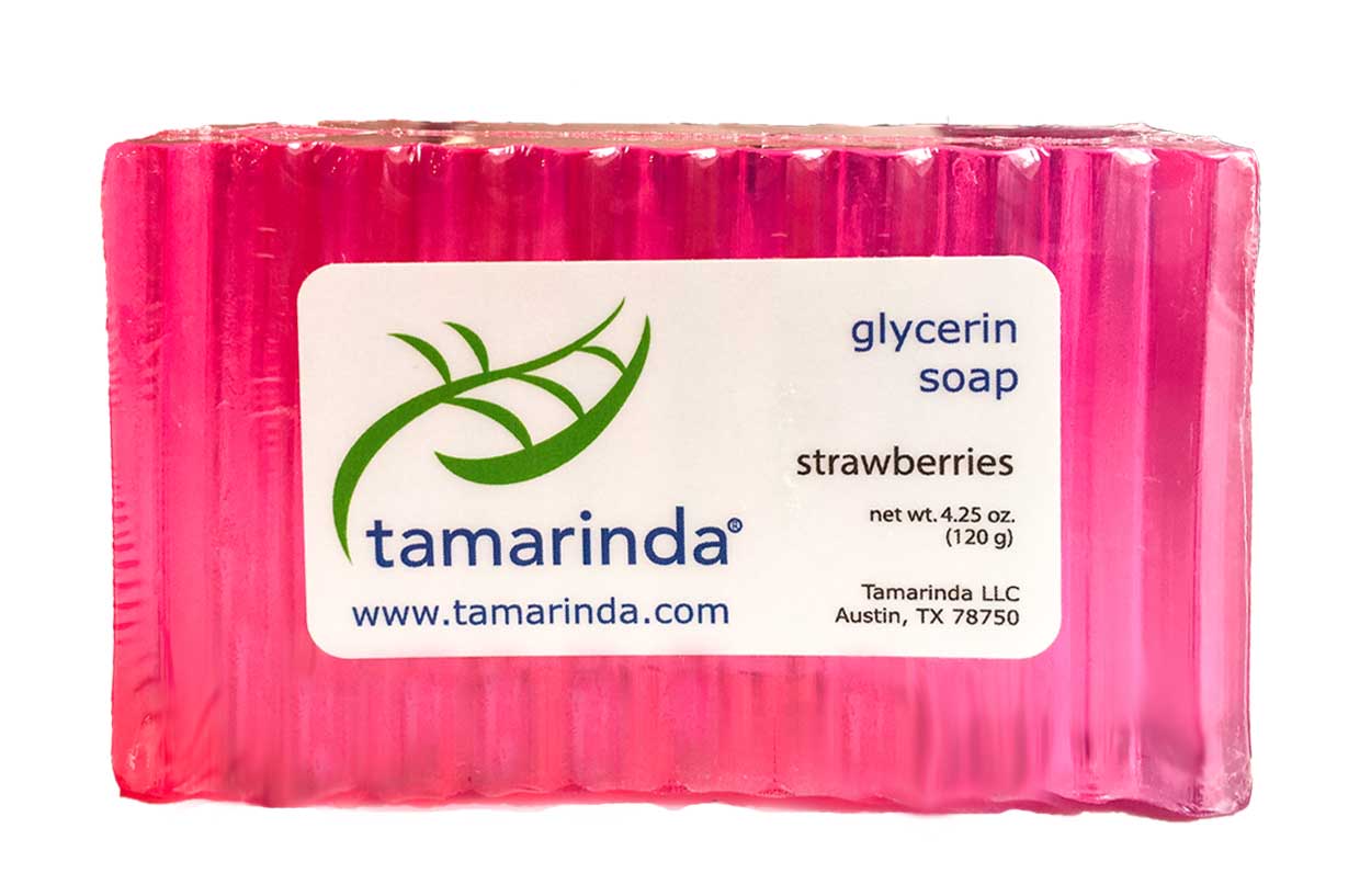 Tamarinda glycerin soap in strawberry.  4.25 oz.